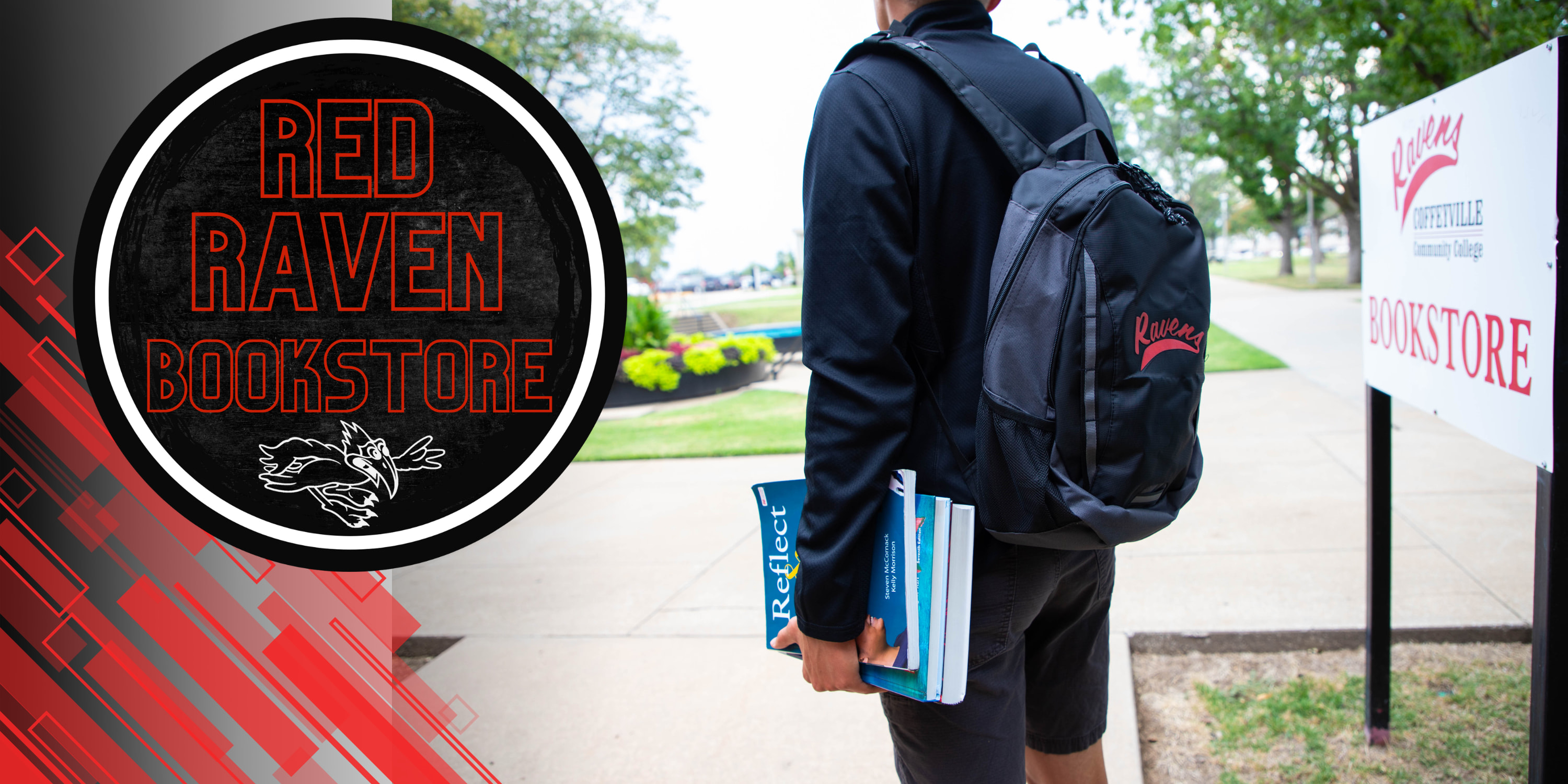 Red Raven Bookstore - Image of student holding books
